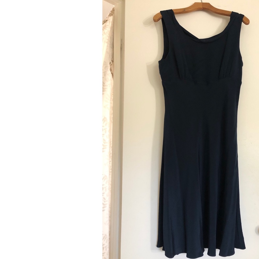 Jcrew Silk Dark Navy Dress